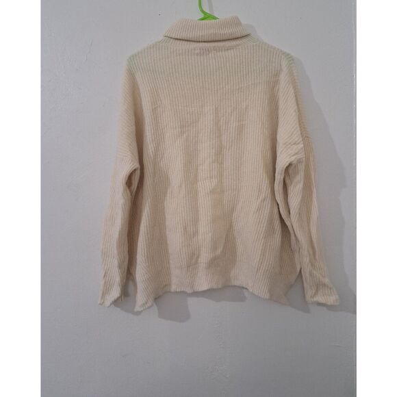 Demylee New York Womens Large cream sweater soft wool mockneck pullover - Picture 5 of 6